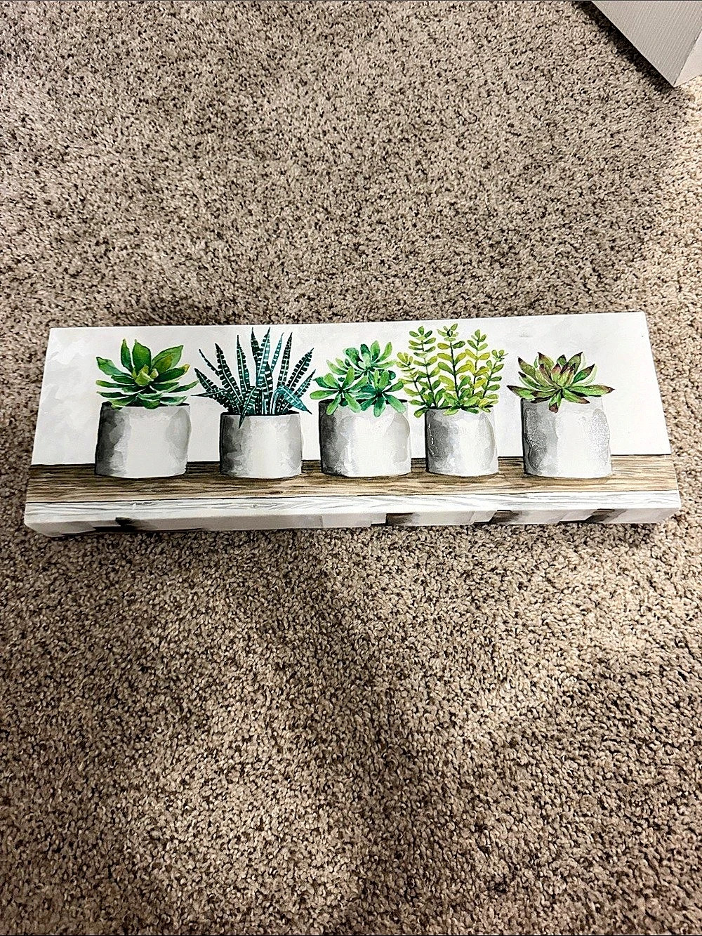 Botanical Plant Wall Art in Green & White